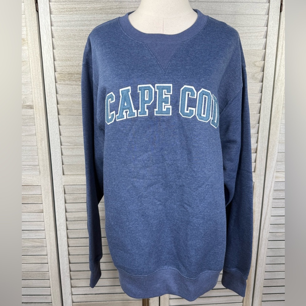 CUFFY'S OF CAPE COD Men's Crewneck Sweatshirt Heather Blue/Teal Blue-Medium - Picture 1 of 2